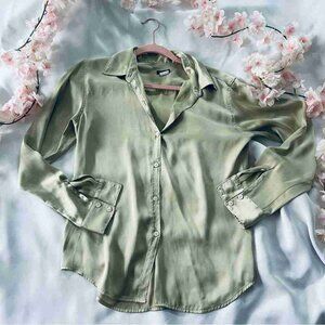J.Crew  Silky Sage Green Button-Up Shirt